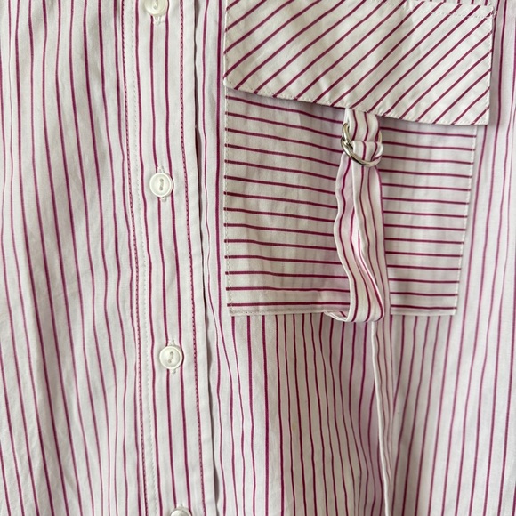 Parker Pin Striped Button Up Cotton Shirt Top size XS - Picture 7 of 12
